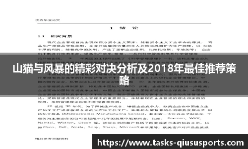 山猫与风暴的精彩对决分析及2018年最佳推荐策略